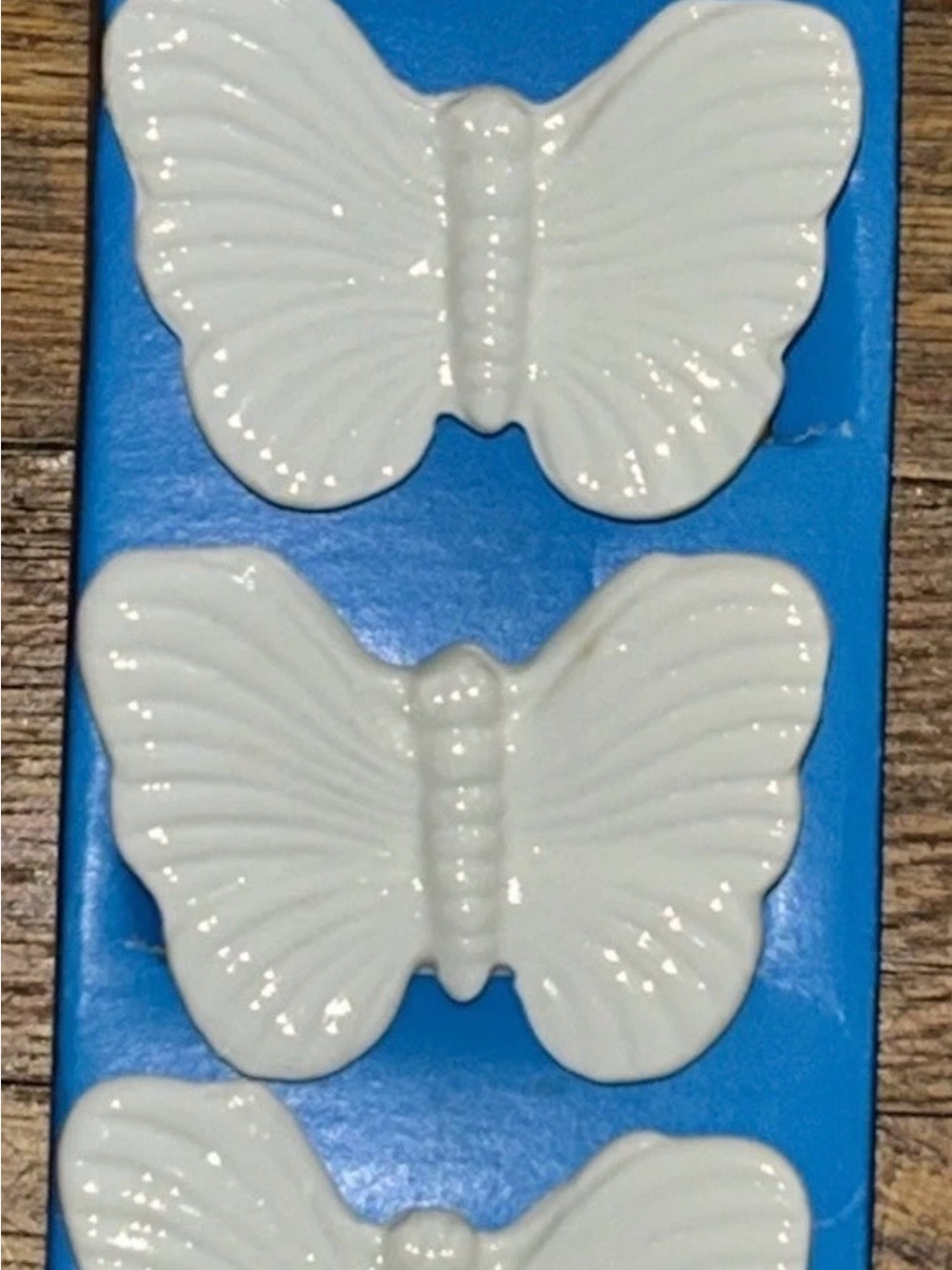 White Bone China Butterfly Napkin Rings Made in Taiwan set of 4